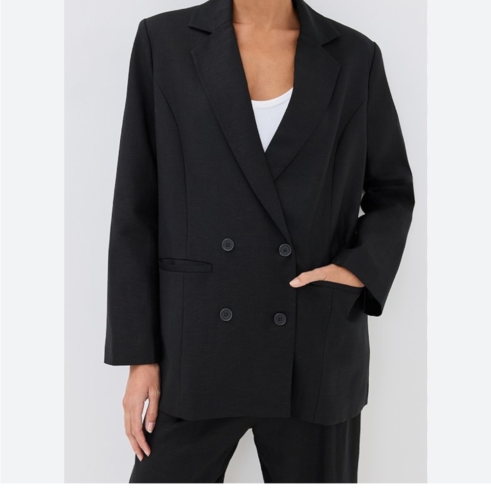 Good American Charcoal Double-Breasted Blazer/Minidress